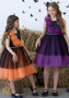 Halloween children's costume girls cosplay costume witch party show costume mesh dress