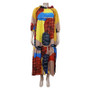 Summer Retro Colorblock Print Plus Size Women'S Loose Maxi Dress