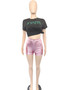 Spring Summer Women'S Metallic Candy Shorts