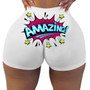 Casual Shorts Tight Fitting Cartoon Print Sports Yoga Shorts Women