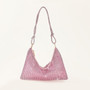 Mesh Rhinestone Knotted Armpit Bag Diamond-Encrusted Trendy Shoulder Evening Bag