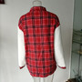 Women Turndown Collar Leopard Plaid Print Furry Patchwork Contrast Warm Long Sleeve Shirt