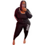 Plus Size Women Sports Casual Print Top and Pant Two-piece Set