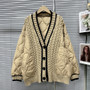 Women autumn and winter loose knitting cardigan sweater