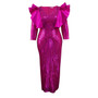 Women sequin ruffle dress