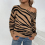 Women Turtleneck Cut Out Leopard Print Long Sleeve Sweater