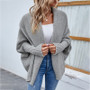 Women Fall Winter Solid Bat Sleeves Cardigan Sweater