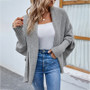 Women Fall Winter Solid Bat Sleeves Cardigan Sweater