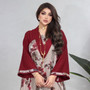 Muslim Print Patchwork Long Sleeve Dress Robe