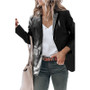 Fall Winter Women'S Chic Slim Fit Turndown Collar Single Breasted Solid Color Pu Leather Blazer Long Sleeve Coat