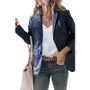 Fall Winter Women'S Chic Slim Fit Turndown Collar Single Breasted Solid Color Pu Leather Blazer Long Sleeve Coat