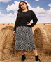 Plus Size Women knitting Patchwork Long Sleeve Loose Dress