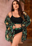 Plus Size Women Printed Mesh Beach Swimwear Three-Piece