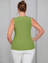 Plus Size Women Sleeveless Knitting Patchwork Contrast Color Tank Top