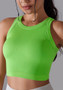 Seamless Knitting Solid Color Rib Cup Yoga Wear Sports Sleeveless Vest Running Fitness Tops For Women