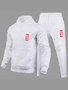 Men's and Women Casual printed sports fleece Hoodies and Pant two-piece set