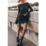 Women Party Sequin Long Sleeve Slit Dress