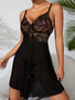 straps nightdress female sexy mesh see-through temptation lace pajamas