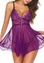 Sexy lingerie women's see-through straps nightdress