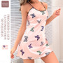 Cartoon Butterfly Sexy Low Back Straps Night Dress