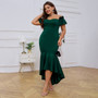 Plus Size Women's Party Evening Dress Off Shoulder Slim Sexy Fishtail Swing Dress