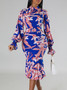 Plus Size Women's Autumn Winter Fashion Slash Shoulder Long Sleeve Bodycon Pencil African Dress