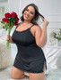 Erotic Sexy See-Through Pajamas Plus Size Lace Suspender Nightgown