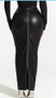 Women Autumn and Winter Black Bodycon Zipper Pu-Leather Skirt