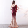 Women Gradient Sequins Formal Party Maxi Mermaid Evening Dress