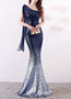 Women Gradient Sequins Formal Party Maxi Mermaid Evening Dress