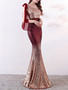 Women Gradient Sequins Formal Party Maxi Mermaid Evening Dress