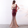 Women Gradient Sequins Formal Party Maxi Mermaid Evening Dress