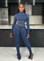 Women Casual Line Long Sleeve Top and Pant Two-piece Set