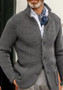 Autumn And Winter Men's Cardigan Jacket Slim Tand Collar Knitting Sweater