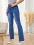 Women High Waist Stretch Denim Bell Bottom Pants