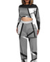 Plus Size Women Printed Long Sleeve Top and Wide Leg Pants Two-piece Set
