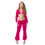 Women Fall/Winter velvet Heart Print Diamond Tops and Pant Three-Piece