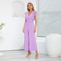 Women Sleeveless Ruffle V-Neck Wide Leg Jumpsuit