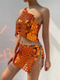 Summer Party Sexy Sequin Two Piece Skirt Set