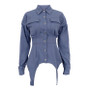 Women's Fall Irregular Turndown Collar Long Sleeve Fashion Shirt