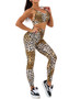 Sexy Leopard Print Yoga Suit Sports Fitness Pilates Bra Tight Fitting Butt Lift Pants Two-Piece Set