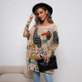 Plus Size Cartoon Print Sweater Long Sleeve Women Casual Pullover Loose Knitting Shirt Top