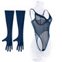 Sexy One-Piece Sexy See-Through Basic Slim Fit Bodysuit With Gloves For Women