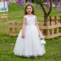 Long Princess Dress Tutu Skirt Girl's Catwalk Show Mesh Embroidered Performance Dress