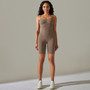 Women seamless knitting Solid Stretch Romper