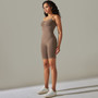 Women seamless knitting Solid Stretch Romper