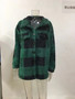 Women Autumn and Winter Pocket Plaid Sherpa Jacket Button Plush Jacket