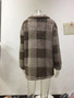 Women Autumn and Winter Pocket Plaid Sherpa Jacket Button Plush Jacket