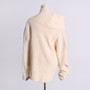 Women Autumn Trend Irregular Off Shoulder Loose Casual Knitting Shirt Long Sleeve Sweater