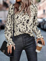 Women Autumn and Winter Chic Long Sleeve Half Turtle Collar Loose Shirt